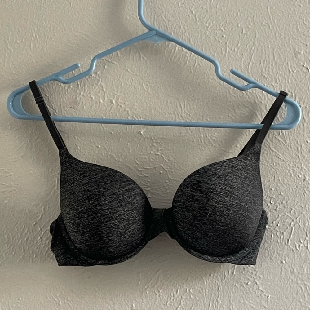 VICTORIA’s SECRET Padded Perfect Coverage Bra 34C Dark Gray/Black